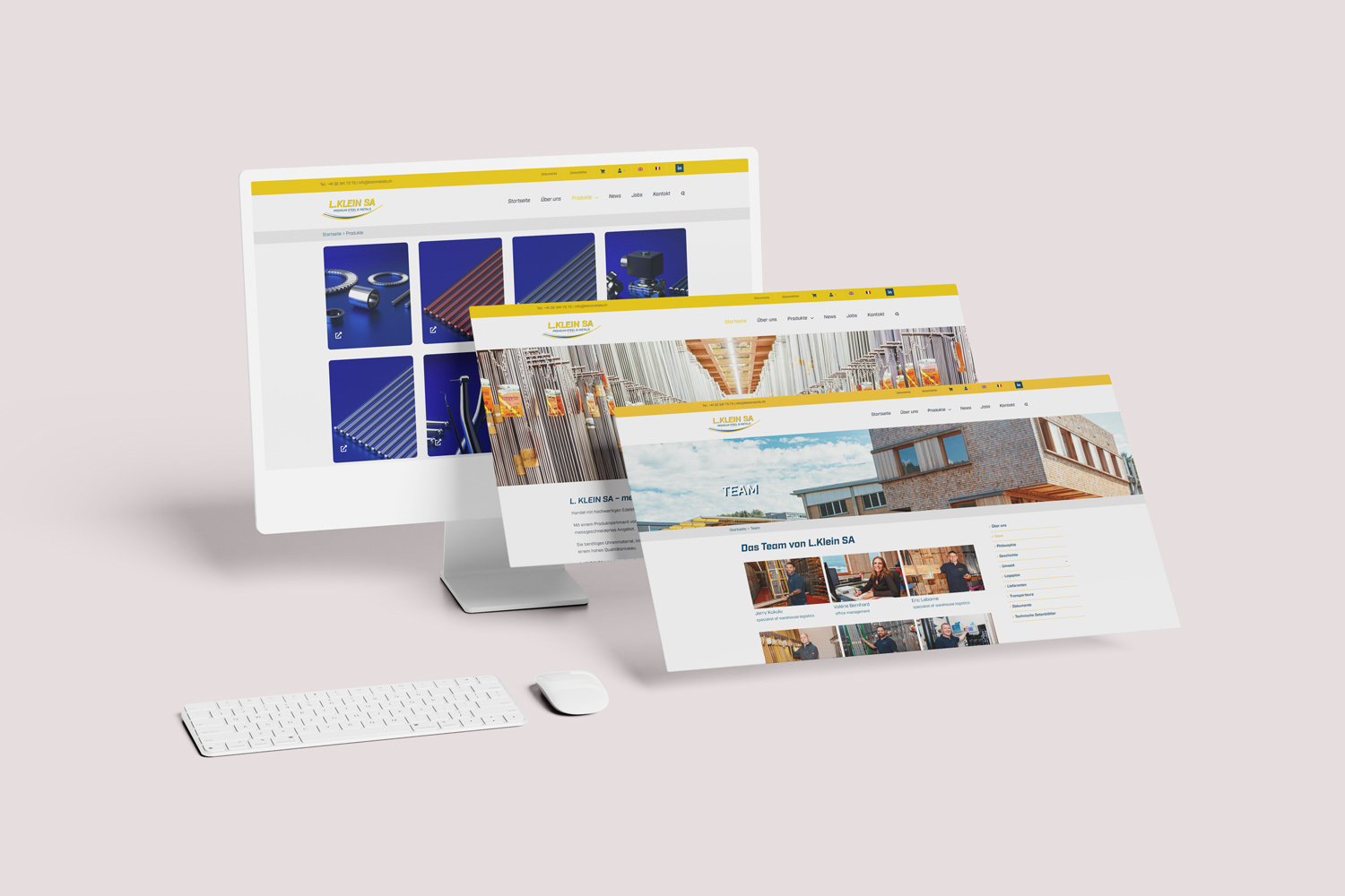 Webdesign & UX-Optimierung für L. Klein SA von Kreativloft GmbH Website-Design für L. Klein SA mit Fokus auf Produkte, Team und Unternehmensprofil