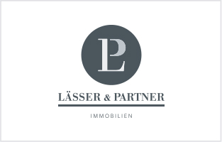 Logo Lässer & Partner Immobilien, elegantes Corporate Design mit reduziertem Monogramm, umgesetzt durch Kreativloft GmbH Werbeagentur Solothurn.